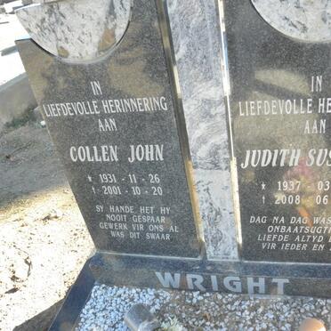 WRIGHT Collen John 1931-2001 &amp; Judith Susarah 1937-2008