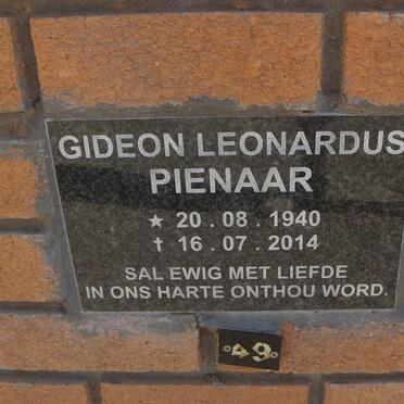 PIENAAR Gideon Leonardus 1940-2014