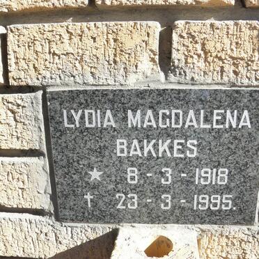 BAKKES Lydia Magdalena 1918-1995