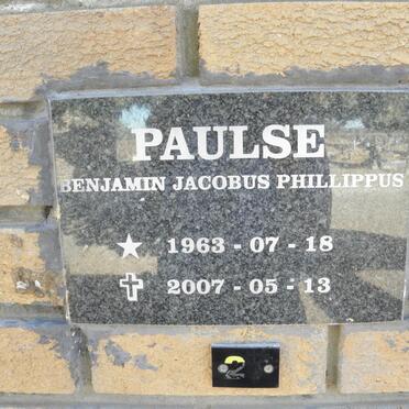 PAULSE Benjamin Jacobus Phillippus 1963-2007