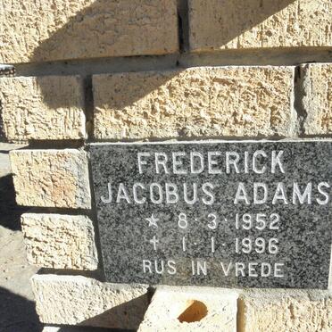 ADAMS Frederick Jacobus 1952-1996