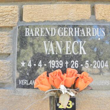 ECK Barend Gerhardus, van 1939-2004