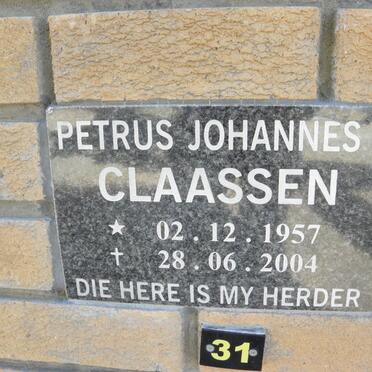 CLAASSEN Petrus Johannes C. 1957-2004