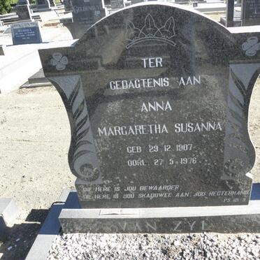 ZYL Anna Margaretha Susanna, van 1907-1976