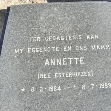 ? Annette nee ESTERHUIZEN 1964-1989