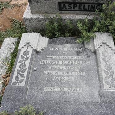 ASPELING Mildred H. nee GILLMAN -1928