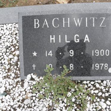 BACHWITZ Hilga 1900-1978