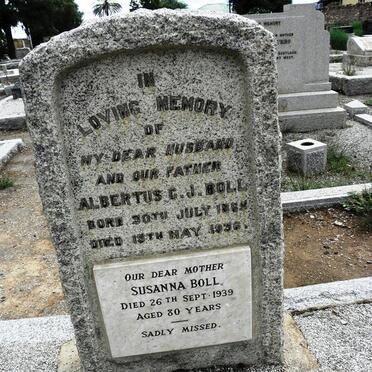 BOLL Albertus C.J. 186?-1936 &amp; Susanna -1939
