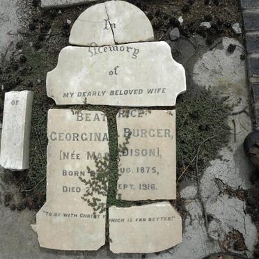 BURGER Beatrice Georgina nee MADDISON 1875-1916