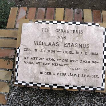 ERASMUS Nicolaas 1896-1941