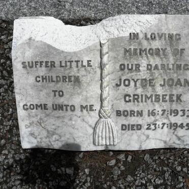 GRIMBEEK Joyce Joan 1933-1945