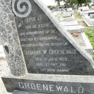 GROENEWALD Susarah W. 1879-1961
