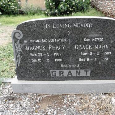 GRANT Magnus Percy 1907-1980 &amp; Grace Marie 1909-1991