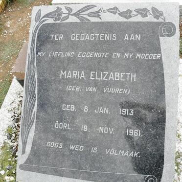 HORN Maria Elizabeth nee VAN VUUREN 1913-1961