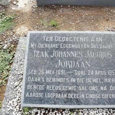 JORDAAN Izak Johannes Jacobus 1891-1956