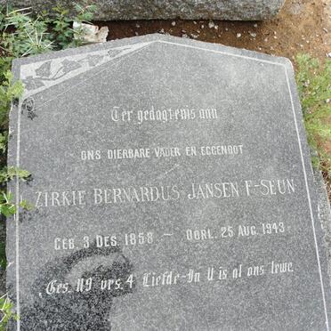 JANSEN Zirkie Bernardus 1858-1943