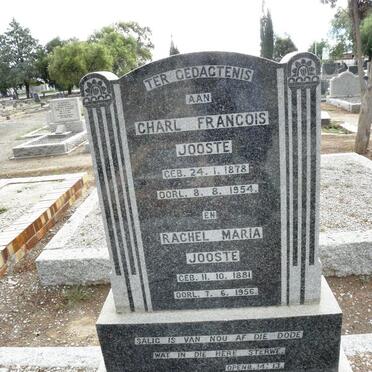 JOOSTE Charl Francois 1878-1954 &amp; Rachel Maria 1881-1956