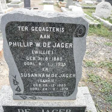 JAGER Phillip W., de 1880-1935 &amp; Susanna M. 1885-1978