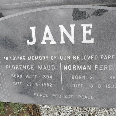 JANE Norman Percival 1884-1933 &amp; Florence Maud 1894-1982