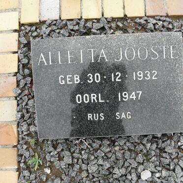 JOOSTE Alletta 1930-1947