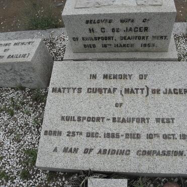 JAGER Lel, de nee BAILLIE -1953 :: DE JAGER Mattys Gustaf 1885-1952