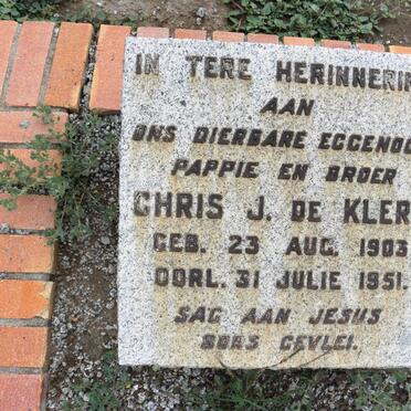 KLERK Chris J., de 1903-1951