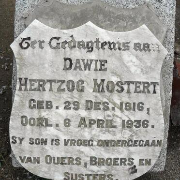 MOSTERT Hertzog 1916-1936