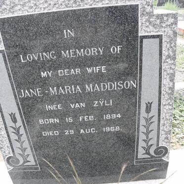MADDISON Jane-Maria nee VAN ZYL 1894-1968