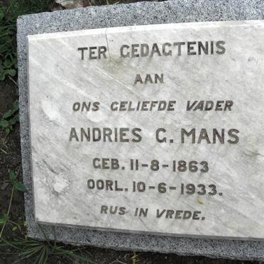 MANS Andries G. 1863-1933