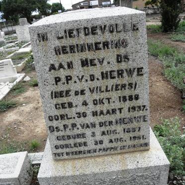 MERWE P.P., van der 1887-1951 &amp; Mev. De VILLIERS 1888-1937
