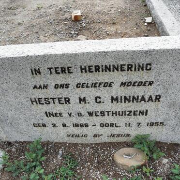 MINNAAR Hester M.C. nee v.d. WESTHUIZEN 1866-1955