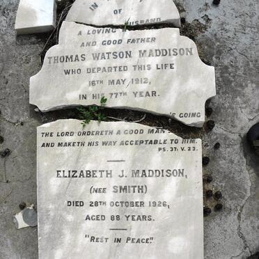 MADDISON Thomas Watson -1912 &amp; Elizabeth J. SMITH -1926 :: ? Beat? Georgina nee MADDISON