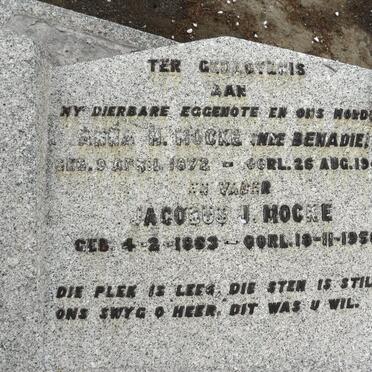 MOCKE Jacobus J. 1863-1958 &amp; Anna M. BENADIE 1872-1942