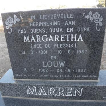 MARREN Louw 1902-1987 &amp; Margaretha DU PLESSIS 1901-1987