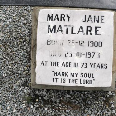 MATLARE Mary Jane 1900-1973