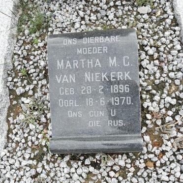 NIEKERK Martha M.C., van 1896-1970