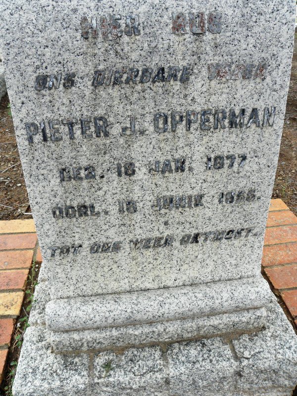 OPPERMAN Pieter J. 1877-1955