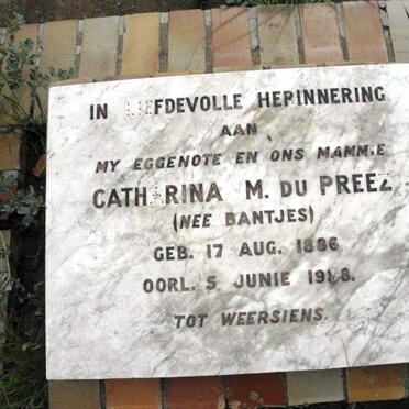 PREEZ Catharina M., du nee BANTJES 1886-1938