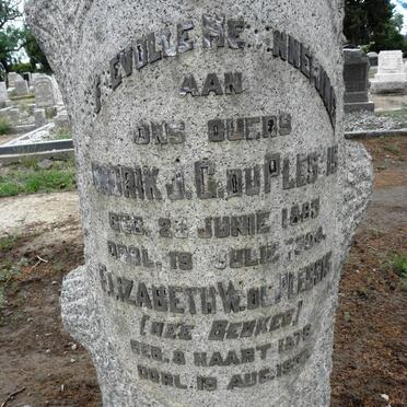 PLESSIS Hendrik J. G., du 1883-1924 &amp; Elizabeth W. BEUKES 1875-1937