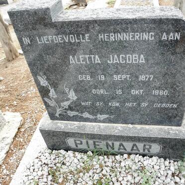PIENAAR Aletta Jacoba 1877-1960