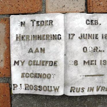 ROSSOUW P.J. 1884-1933