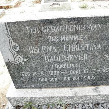 RADEMEYER Helena Christina nee DORFLING 1888-1959