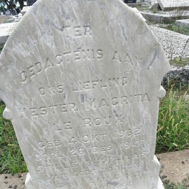 ROUX Hester Magrita, Le 1932-1943