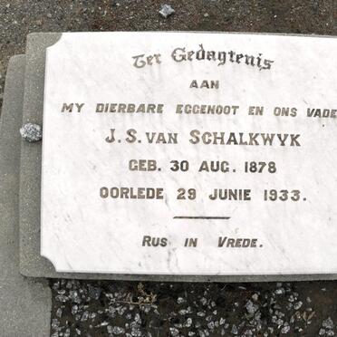 SCHALKWYK J.S., van 1878-1933