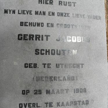 SCHOUTEN Gerrit Jacobus 1909-1973