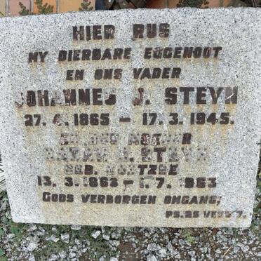 STEYN Johannes 1865-1945 &amp; Sarah J. COETZEE 1863-1963