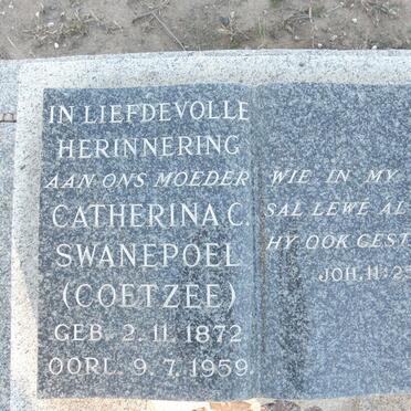 SWANEPOEL Catherina C. nee COETZEE 1872-1959