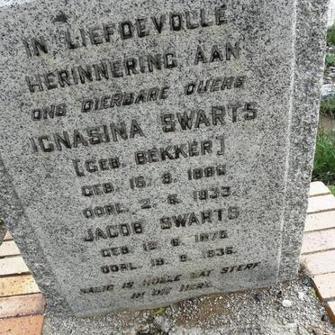 SWARTS Jacob 1875-1936 &amp; Ignasina BEKKER 1886-1933