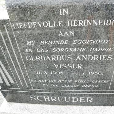 SCHREUDER Gerhardus Andries Visser 1905-1956