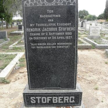 STOFBERG Hendrik Jacobus 1890-1927